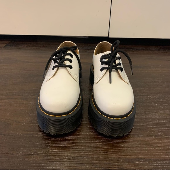 Dr. Marten 1461 Smooth Leather Platform Shoes White Size 6 - Picture 2 of 7